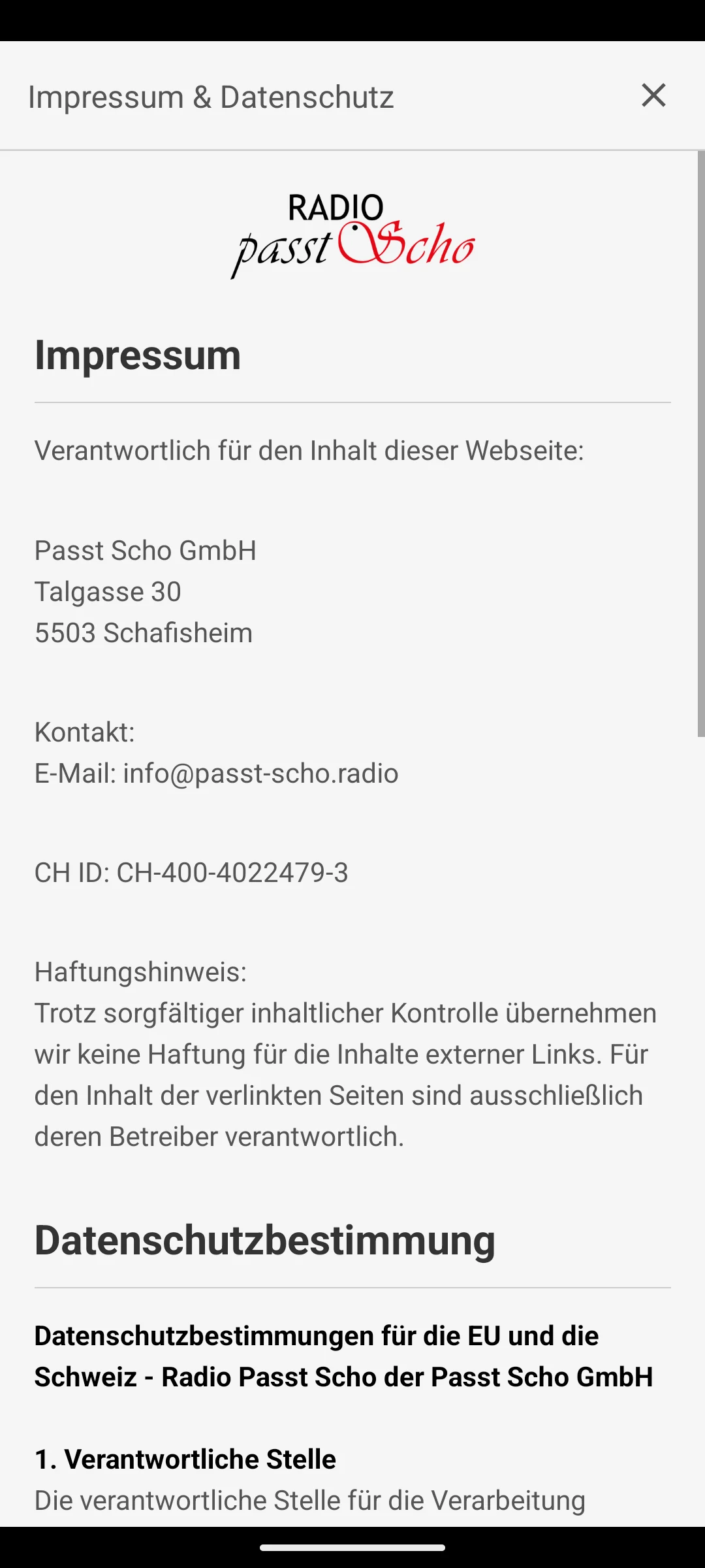 Radio passt Scho’ screenshot
